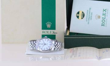 Thumbnail von Rolex Oyster Perpetual 34 Vintage Jubiléband White dial Chronometer 1975 B+P rar