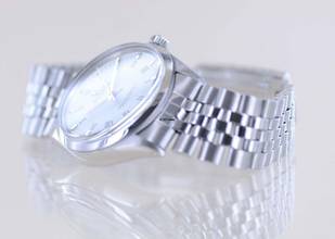 Thumbnail von Rolex Oyster Perpetual 34 Vintage Jubiléband White dial Chronometer 1975 B+P rar