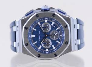 Thumbnail von Audemars Piguet Royal Oak Offshore Chronograph 42mm Chronograph blue Titan Sportler B+P