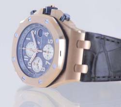 Thumbnail von Audemars Piguet Royal Oak Offshore Chronograph Grey Dial 18K Roségold Automatic Glasboden B+P