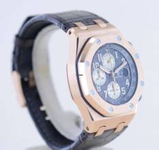 Thumbnail von Audemars Piguet Royal Oak Offshore Chronograph Grey Dial 18K Roségold Automatic Glasboden B+P