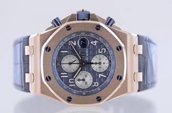 Thumbnail von Audemars Piguet Royal Oak Offshore Chronograph Grey Dial 18K Roségold Automatic Glasboden B+P