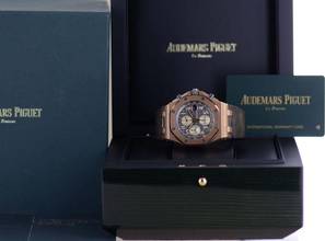 Thumbnail von Audemars Piguet Royal Oak Offshore Chronograph Grey Dial 18K Roségold Automatic Glasboden B+P