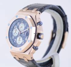 Thumbnail von Audemars Piguet Royal Oak Offshore Chronograph Grey Dial 18K Roségold Automatic Glasboden B+P