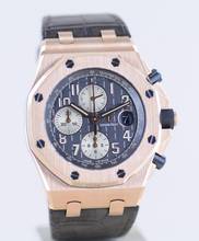 Thumbnail von Audemars Piguet Royal Oak Offshore Chronograph Grey Dial 18K Roségold Automatic Glasboden B+P