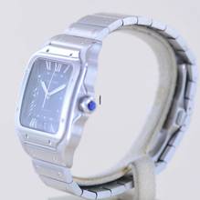 Thumbnail von Cartier Santos de Cartier Roman blue Dial Date Stahl Automatik Klassiker B+P