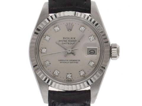  Rolex Lady-Datejust Diamanten Ref.6917 1982 Box&Beschreibung sehr gut Vintage Datejust Lady 18kt Weißgold Diamanten open 6/9 