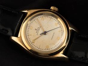 Thumbnail von Rolex Oyster Perpetual Bubble Back Ref.3131 1946 original Box sehr gut Vintage Oyster Perpetual Bubble Back Chronometer 14kt Gelbgold