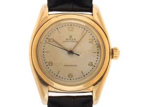 Thumbnail von Rolex Oyster Perpetual Bubble Back Ref.3131 1946 original Box sehr gut Vintage Oyster Perpetual Bubble Back Chronometer 14kt Gelbgold