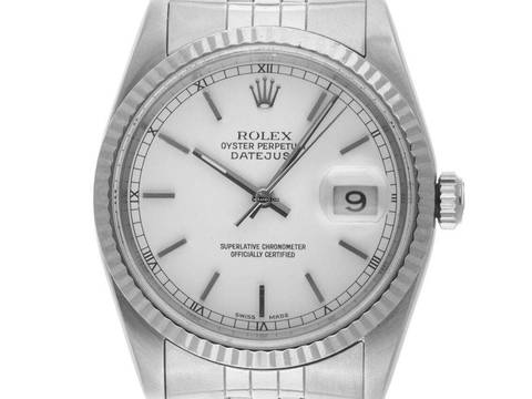  Rolex Datejust 36 Ref.16234 Bj.1990 Full Set sehr gut Vintage Datejust Stahl 18kt Weißgold 
