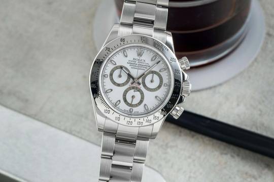  Rolex Daytona Chronograph White Dial Stahl Automatik Herrenuhr 116520 B&P 2008 