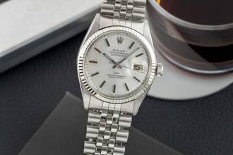  Rolex Datejust 36 Silver Dial Stahl / Weissgold Automatik Herrenuhr Ref. 1601 