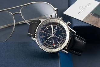 Thumbnail von Breitling Navitimer World GMT Chronograph Edelstahl Automatik Ref. A24322