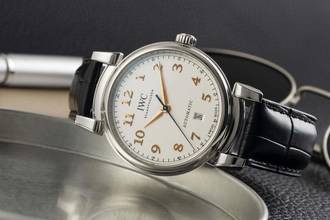 Thumbnail von IWC Da Vinci Automatic Edelstahl Automatik Silver Dial Herrenuhr Ref. IW356601 Papiere