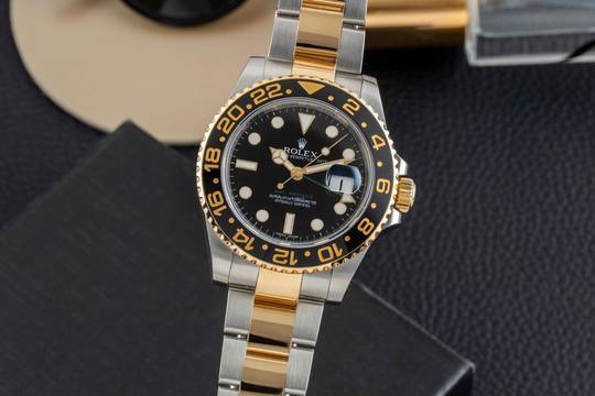  Rolex GMT-Master II Stahl / Gold Automatik Herrenuhr Ref. 116713LN B&P 2011 