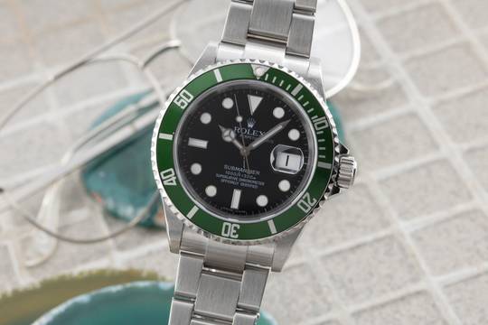  Rolex Submariner Date Kermit Automatik Herrenuhr Ref. 16610LV Papiere 2009 