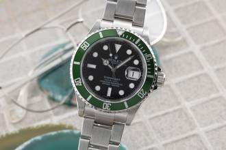  Rolex Submariner Date Kermit Automatik Herrenuhr Ref. 16610LV Papiere 2009 