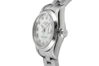 Thumbnail von Rolex Oyster Perpetual Lady Date Datejust 26 White Roman Dial Stahl Automatik Damenuhr Ref. 79160