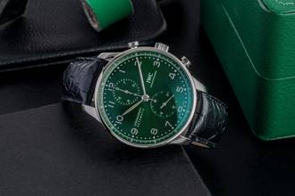 Thumbnail von IWC Portugieser Chronograph Green Dial Stahl Automatik Herrenuhr IW371615