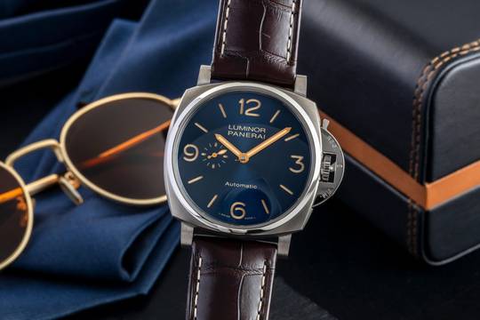  Panerai Luminor Due Titan Automatik Herrenuhr Ref. PAM00729 Papiere 