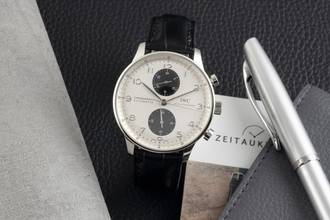 Thumbnail von IWC Portugieser Chronograph Panda Dial Chronograph Stahl Automatik Herrenuhr Ref. IW371411
