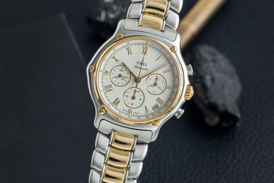  Ebel 1911 Chronograph Datum Stahl / Gold Automatik Herrenuhr Ref. 1134901 