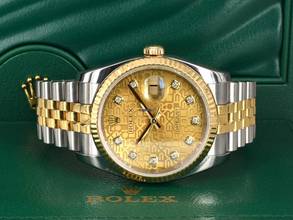 Thumbnail von Rolex Datejust 36 116233 36mm Gold Jubilee Dial With Big Diamonds - Full Set 2011
