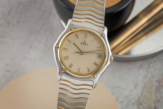  Ebel Classic Wave Stahl / Gold Herrenuhr Ref. E1187141 Travelcase & Papiere 1998 