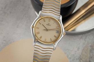  Ebel Classic Wave Stahl / Gold Herrenuhr Ref. E1187141 Travelcase & Papiere 1998 