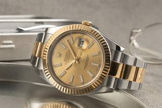 Thumbnail von Rolex Datejust II Gold Stick Dial Stahl / Gold Automatik Herrenuhr Ref 116333 Box