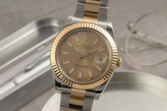 Thumbnail von Rolex Datejust II Gold Stick Dial Stahl / Gold Automatik Herrenuhr Ref 116333 Box