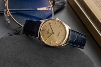 Thumbnail von Rolex Cellini White Dial Lady 18k (0,750) Gold Handaufzug Damenuhr Ref. 4129