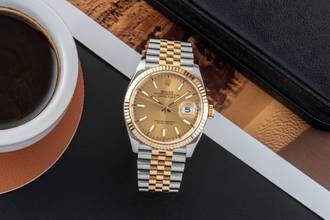 Thumbnail von Rolex Datejust 36 Stahl / Gold Automatik Gold Dial Herrenuhr Ref. 126233