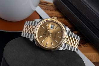 Thumbnail von Rolex Datejust 36 Stahl / Gold Automatik Gold Dial Herrenuhr Ref. 126233