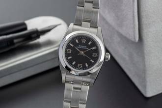 Thumbnail von Rolex Oyster Perpetual Black Dial Edelstahl Automatik Damenuhr Ref. 76080