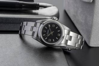 Thumbnail von Rolex Oyster Perpetual Black Dial Edelstahl Automatik Damenuhr Ref. 76080