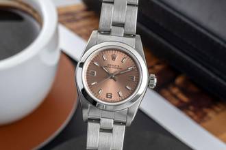  Rolex Oyster Perpetual Salmon Dial Edelstahl Automatik Ref. 76080 Papiere 2000 