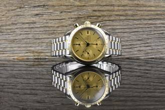  Omega Speedmaster Date 39 Automatik TOP VINTAGE Steel / Gold 