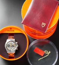 Thumbnail von Tudor Montecarlo EARLY 7032 HOMEPLATE MONTECARLO WITH MILLE RIGHE PUSHERS PAPERS AND RARE BOX Full set