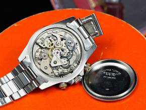 Thumbnail von Tudor Montecarlo EARLY 7032 HOMEPLATE MONTECARLO WITH MILLE RIGHE PUSHERS PAPERS AND RARE BOX Full set
