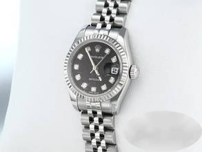 Thumbnail von Rolex Lady-Datejust 179174 Edelstahl Weissgold 750 Diamanten Automatik Stainless Steel 18kt White Gold Jubilé-band Chronometer Oyster Black Dial