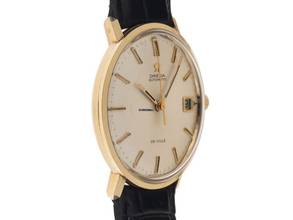 Thumbnail von Omega De Ville Ref.196.750 1972 original Box Original Vintage Unpoliert De Ville Automatic 14kt Gelbgold Krokoleder