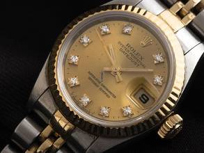 Thumbnail von Rolex Lady-Datejust Diamanten Ref.69173 Bj.1991 Box&Beschreibung Original Vintage Unpoliert Datejust Lady Diamanten