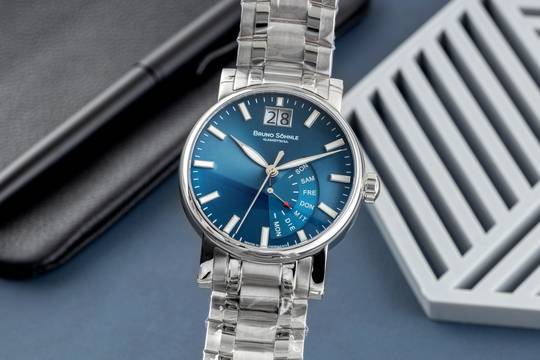 Bruno Söhnle Pesaro Glashütte Pesaro I Stahl Quarz Herrenuhr Ref. 17-13073-346 B&P 