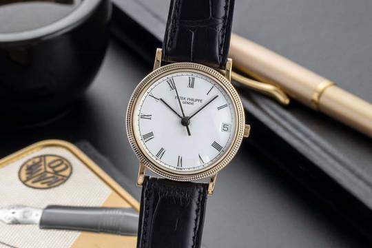  Patek Philippe Calatrava 18K (0,750) Gold Automatik Herrenuhr Ref. 3802/100 