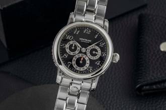 Montblanc Sport Meisterstück Dual Time Automatik Edelstahl Herrenuhr Ref. 7018 