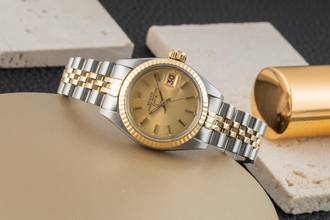 Thumbnail von Rolex Oyster Perpetual Lady Date Stahl / Gold Automatik Damenuhr Ref. 6917 Vintage