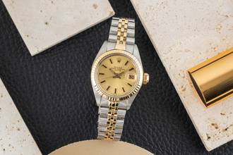 Thumbnail von Rolex Oyster Perpetual Lady Date Stahl / Gold Automatik Damenuhr Ref. 6917 Vintage