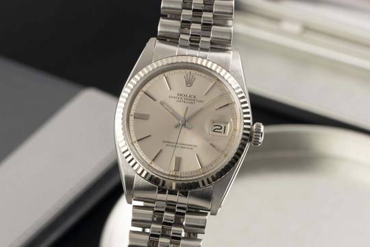  Rolex Datejust 36 Silver Dial Stahl / Weissgold Automatik Herrenuhr Ref. 1601 