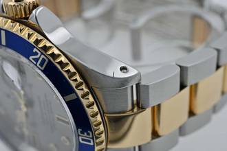 Rolex Submariner Date Steel 18k Gold 16613 LC USA Slate Serti Diamond Dial K-Series